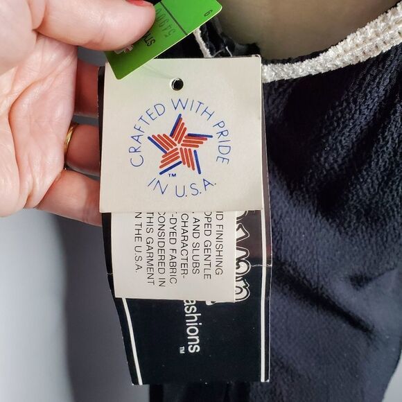 NEW VINTAGE 90s dress Dawn Joy black sleeveless‎ crinkle shift M - Picture 3 of 8